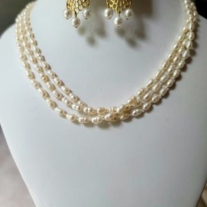 Three Strand Freshwater Pearl Necklace